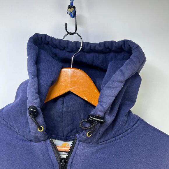 Vintage 90s Carhartt Sun Faded Zip Up Hoodie Large Thermal - Picture 4 of 11